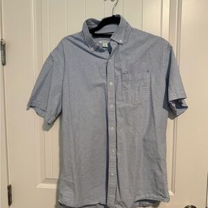 Amazon Essentials Men's Light Blue Striped Button Down Shirt